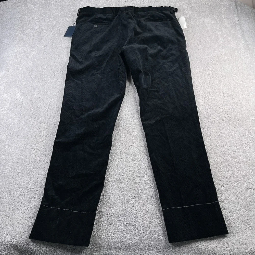VINTAGE Polo Ralph Lauren Pants Mens 40 Black Corduroy Unhemmed Italy NEW NWT‎